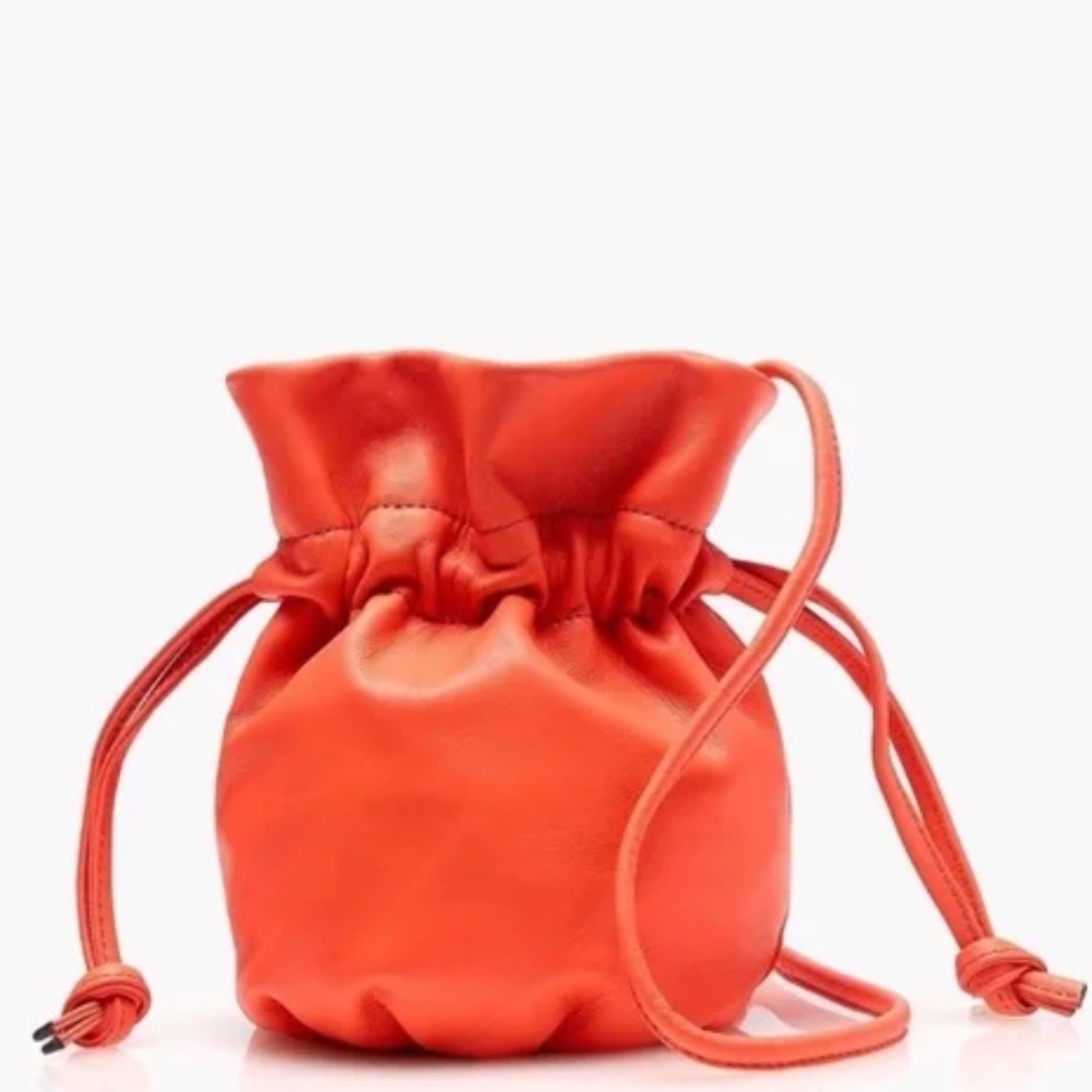 NWT J.Crew Mini Crossbody Pouch Bag Lamb Leather AUTUMN CORAL BE